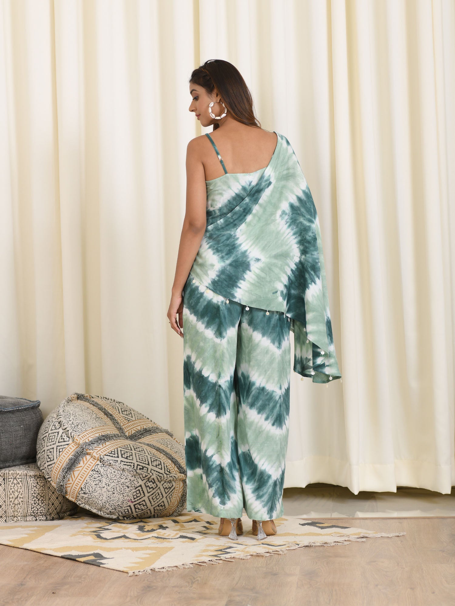 PARAVI TIE-DYED JUMPSUIT WITH MULTI WEAR COVER-UP