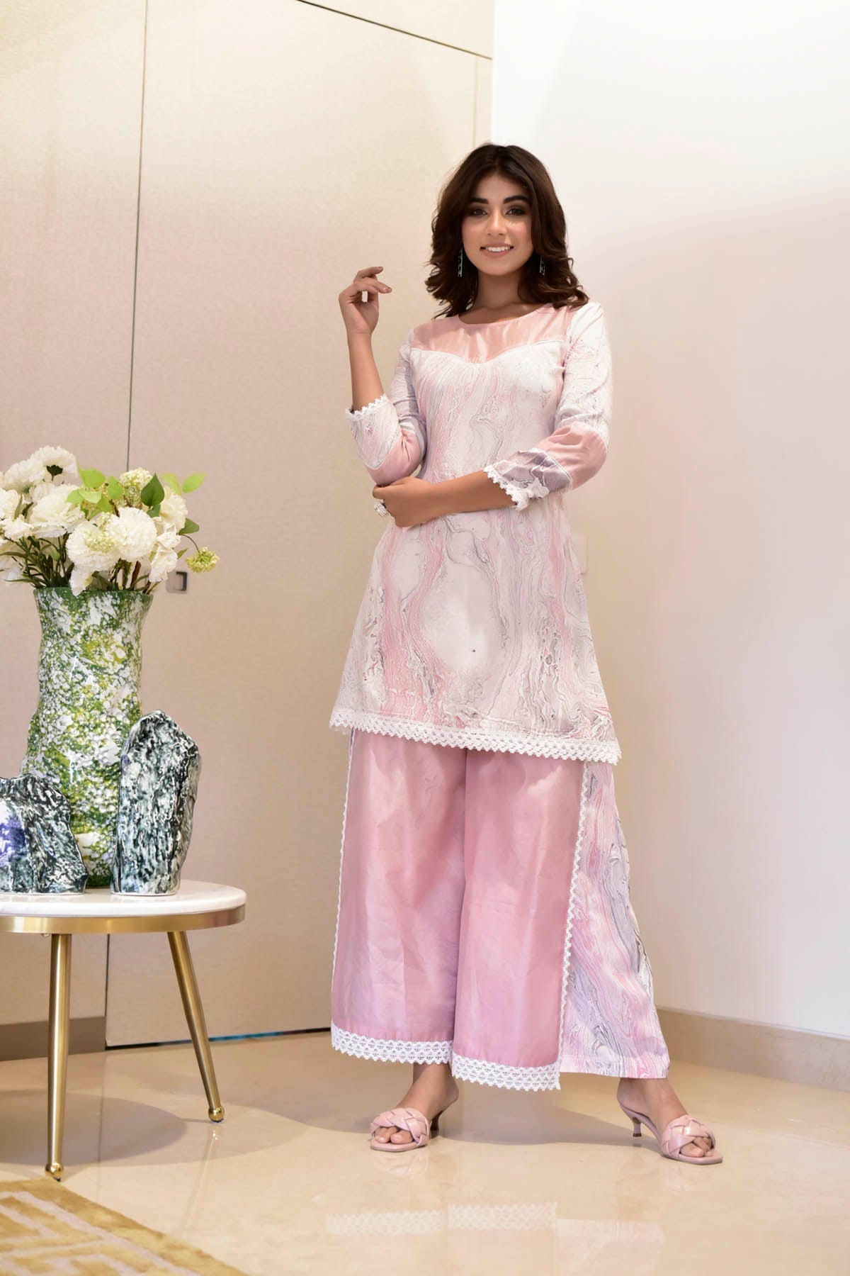 ANARA MARBLED KURTA SET
