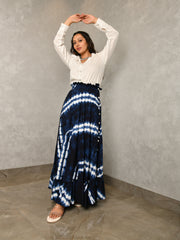 KALIKA WHITE SHIRT & TIE-DYED SKIRT SET