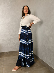 KALIKA WHITE SHIRT & TIE-DYED SKIRT SET