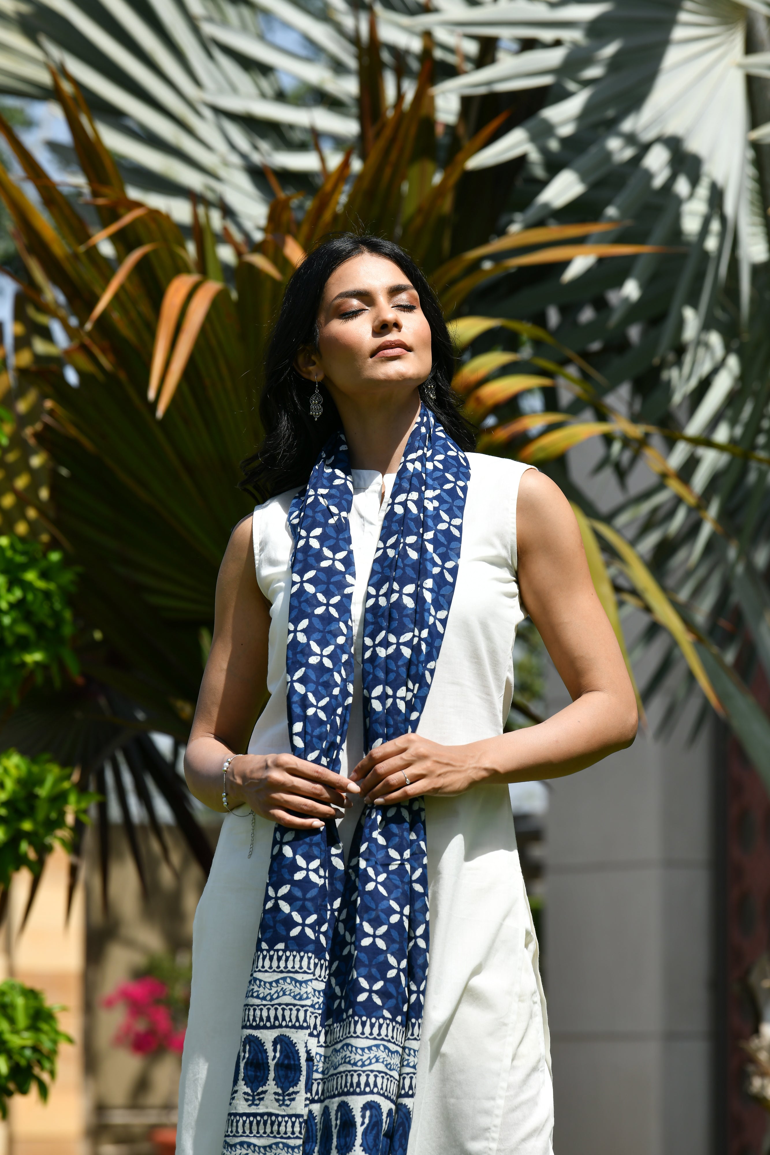 BAHIRA INDIGO BLOCK PRINTED DUPATTA