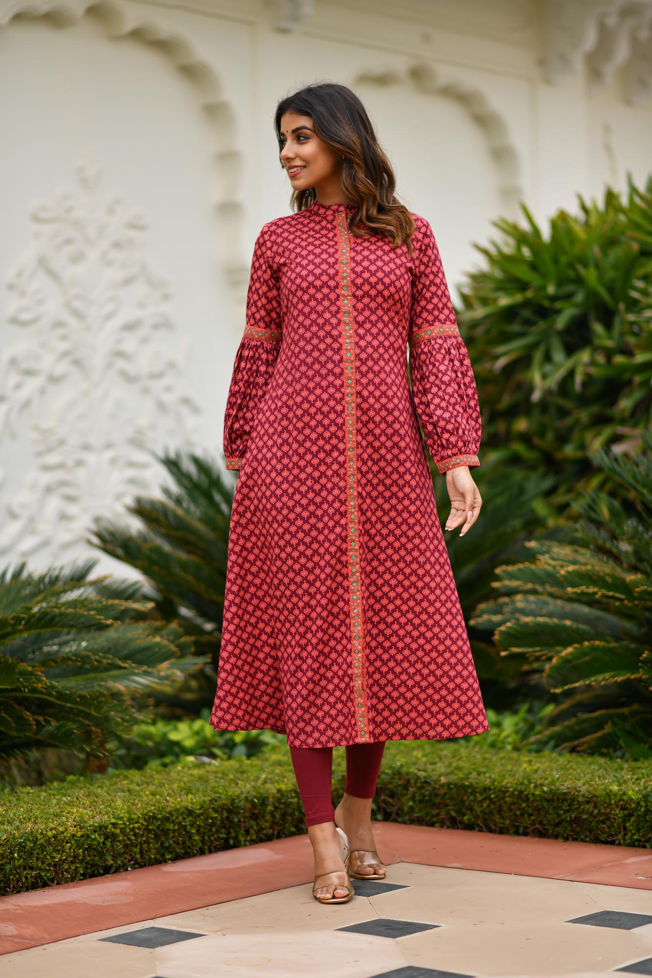 Get online offer on Casual Wear Short Designer Kurti Kurtas Red Color With  Embroidery Work Indian Kurtis  Lady India