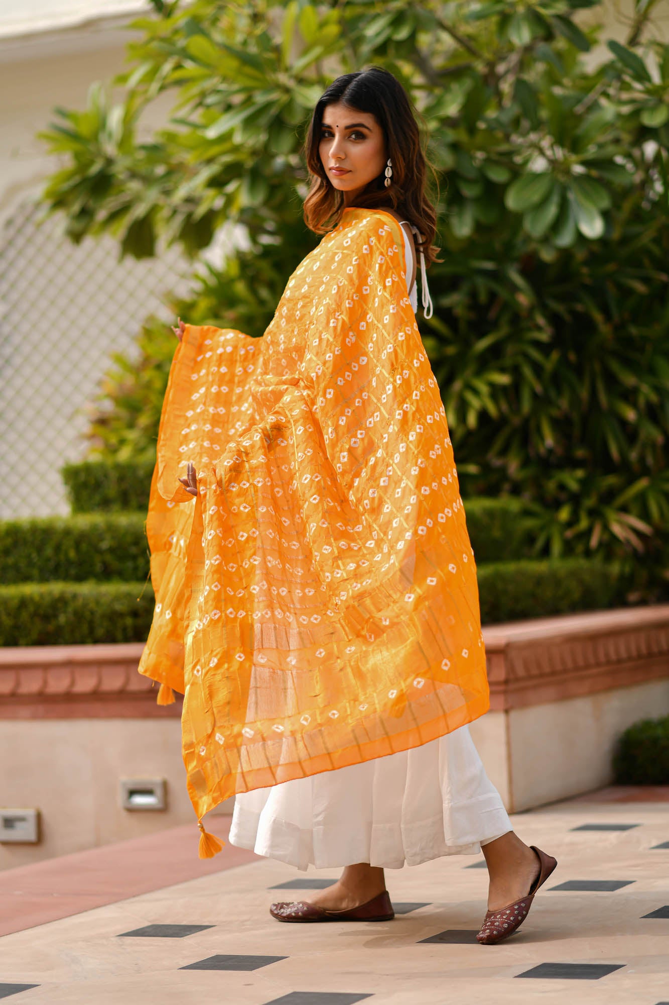 AMBER YELLOW BANDHANI DUPATTA
